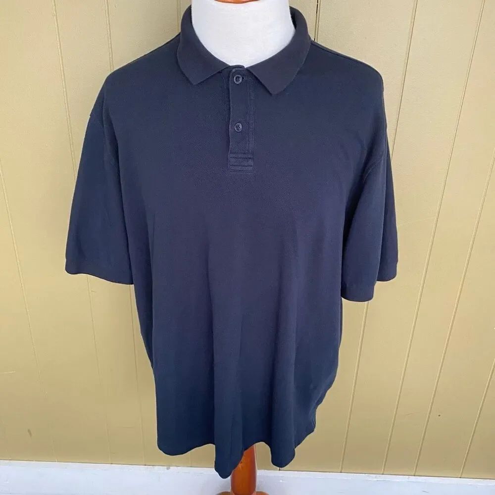 Guide series men 2XL short sleeve 2 button polo shirt black